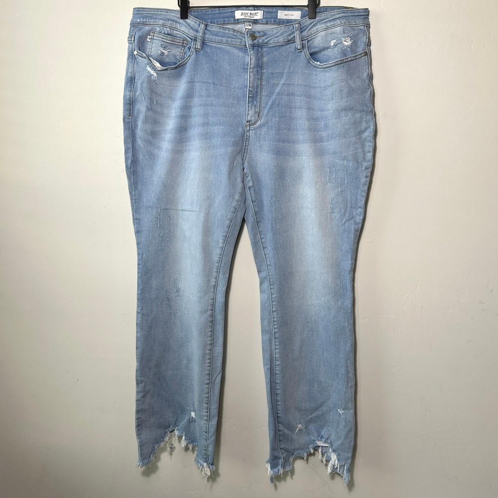 Judy Blue Skinny Fit Released Hem Sharkbite Jeans‎ 20W Style #JB8819 Stretch